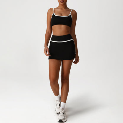 A sports suit women's contrasting colors, beautiful back, tight body, nude yoga suit, running fitness yoga suit