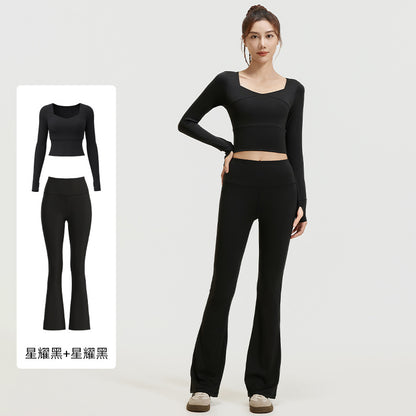 A High elastic, slim and thin yoga suit, nude suit, high waist running sports fitness suit