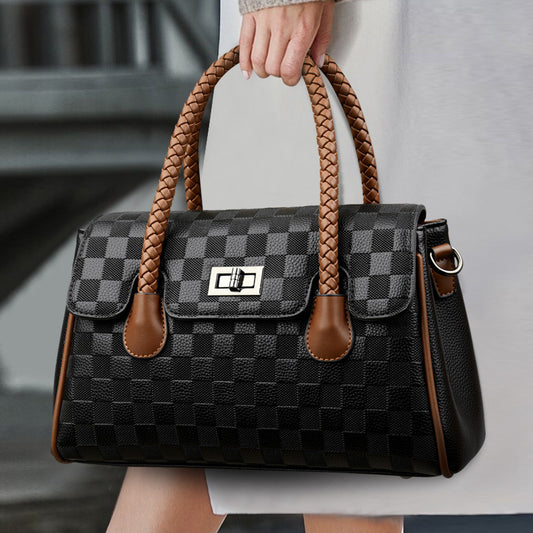 A messenger handbag