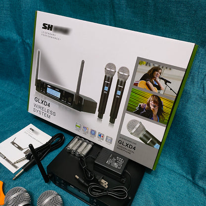 A wireless microphone GLXD4 one to two SM58 FM U segment stage home foreign trade top with BETA microphone