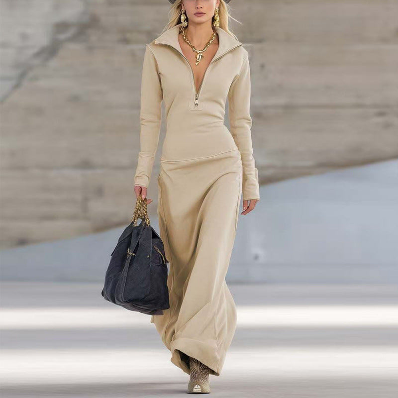 A long-sleeved dress
