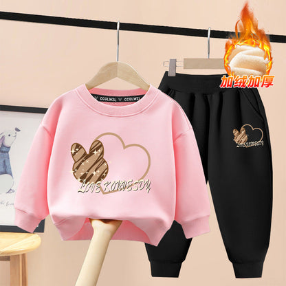 A children's sweatshirt set