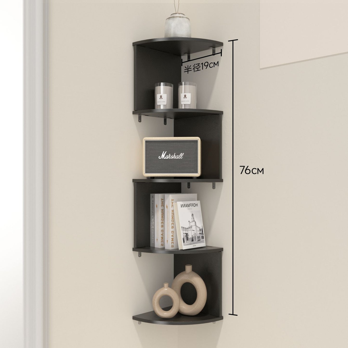 A Corner Shelf Corner Moisture-proof No Punching Wall Bedroom Wall Corner Bookshelf Kitchen Triangle Cabinet Storage Rack