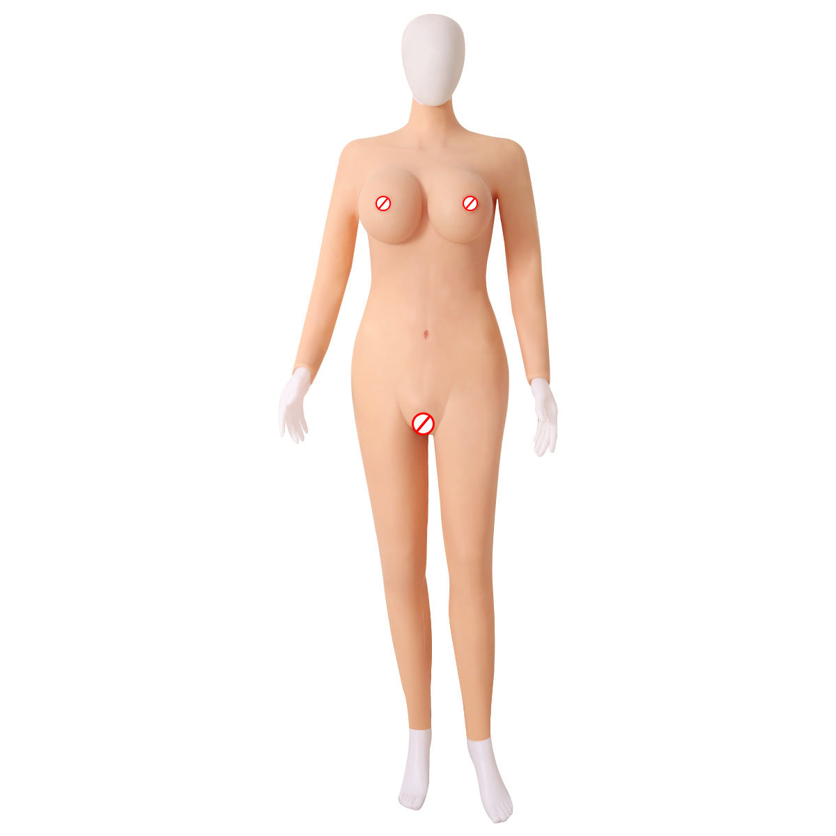 A nine-point one-piece prosthetic breast fake yin pants CD fake girl cross-dressing simulated chest pad fake breast fake girl two-in-one