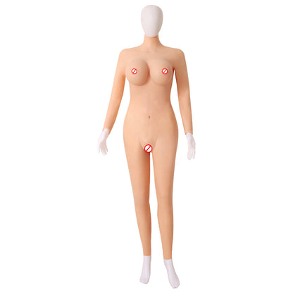A nine-point one-piece prosthetic breast fake yin pants CD fake girl cross-dressing simulated chest pad fake breast fake girl two-in-one