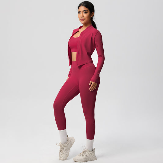 A Tight Yoga Vest Jacket Shockproof Beauty Back Sports Bra Pilates Running Outdoor Yoga Clothing