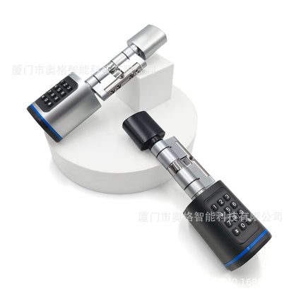 A 70mm smart lock cylinder combination lock fingerprint lock smart lock apartment lock wooden door lock graffiti APP