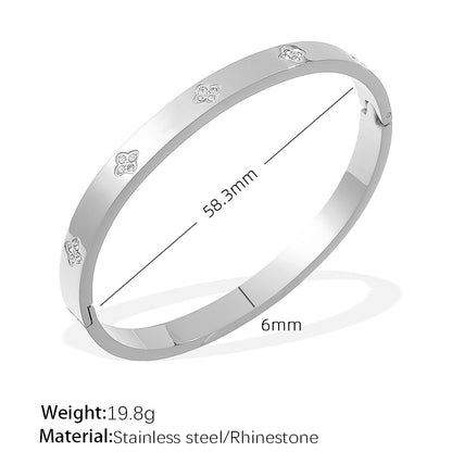 A European and American hot selling ins style titanium steel bracelet hexagram star snap buckle bracelet 18k gold-plated stainless steel zircon bracelet