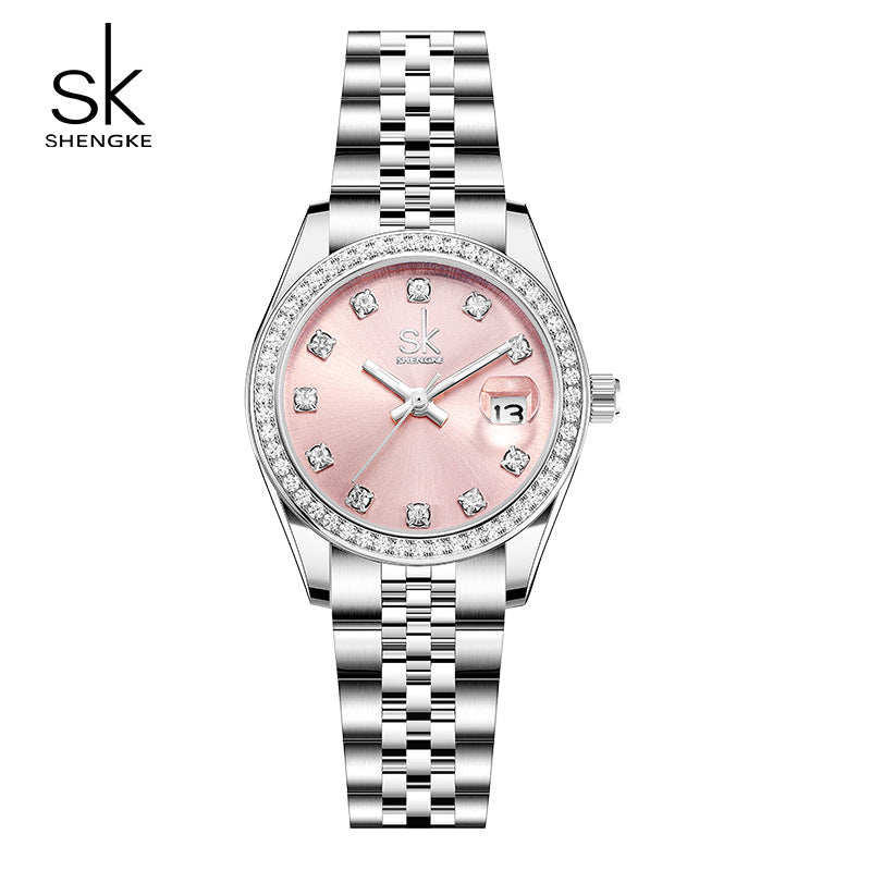 A SK watch women's waterproof zircon temperament quartz watch niche light luxury women's student watch