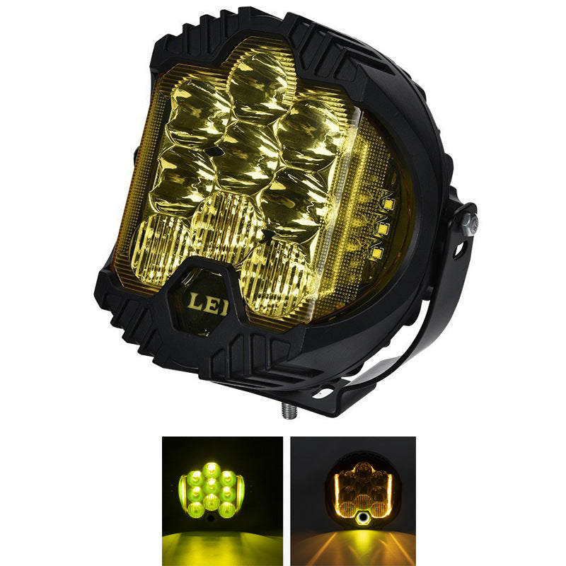 A car led light 5/7/9 inch 90w three-sided luminous work light tank 300 off-road vehicle modified external spotlight