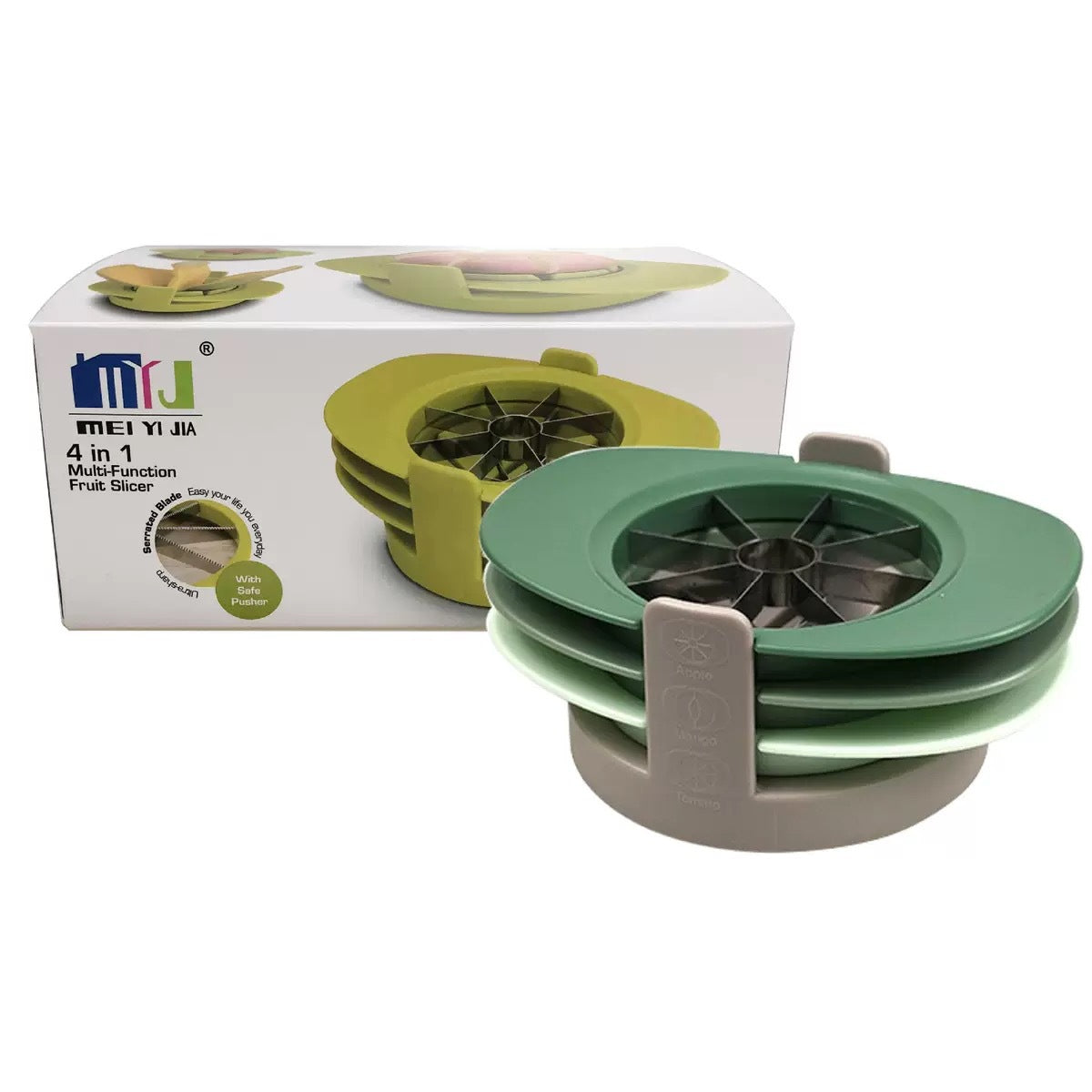 A four-piece set of apple cutting, stainless steel fruit cutter, apple slicer set, household pitted fruit slicing and dividing