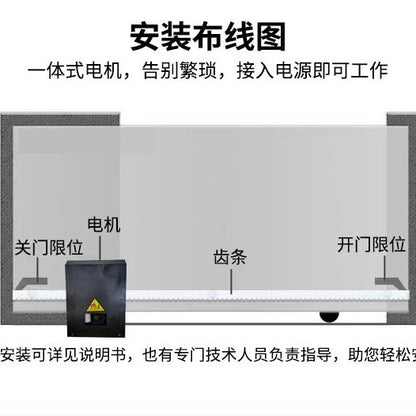 A Heavy-duty high-power electric door linear translation door motor full set of industrial sliding door remote control automatic door opener