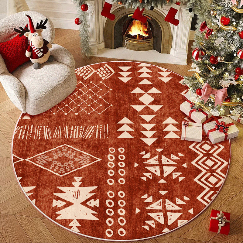 A round carpet floor mat