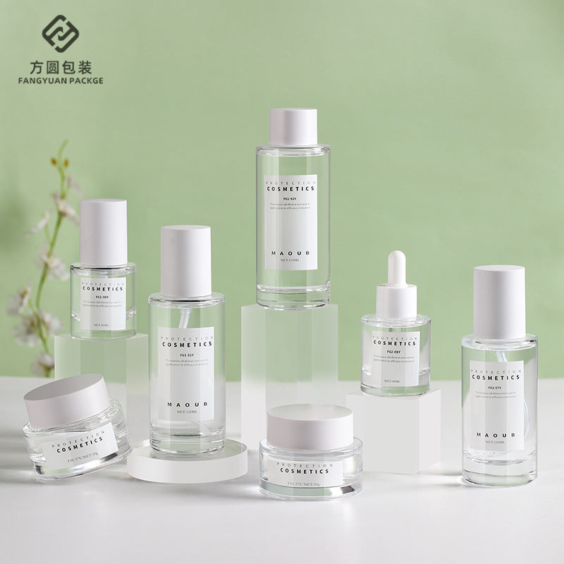 A New product straight round thick bottom glass cream bottle, dropper essential oil bottle, cosmetic bottle, lotion bottle in stock - Mixbatch