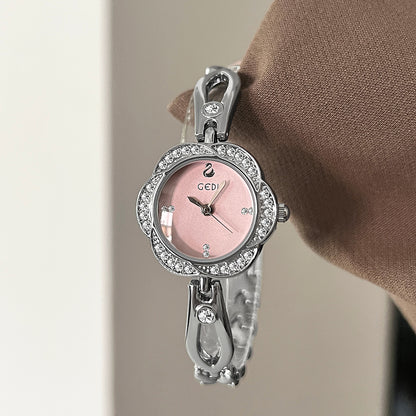 A Watch Women's Light Luxury Niche Simple Temperament Bracelet Women's Flower Dial High-end Ladies