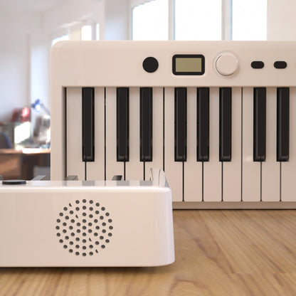 A portable folding electronic piano with 88 keys