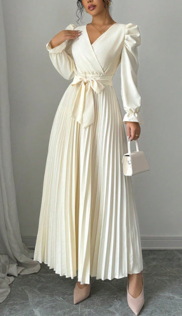 A long-sleeved dress