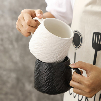 A Stone pattern microwave cup Simple ceramic mug Large capacity drinking cup Teacup Office home coffee cup