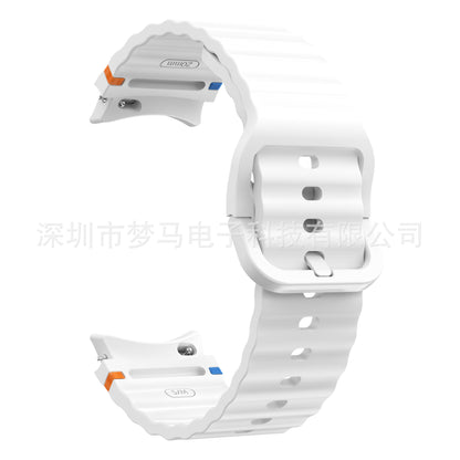 A Suitable for Samsung watch7/FE original wave stitching color buckle silicone strap universal watch654 strap