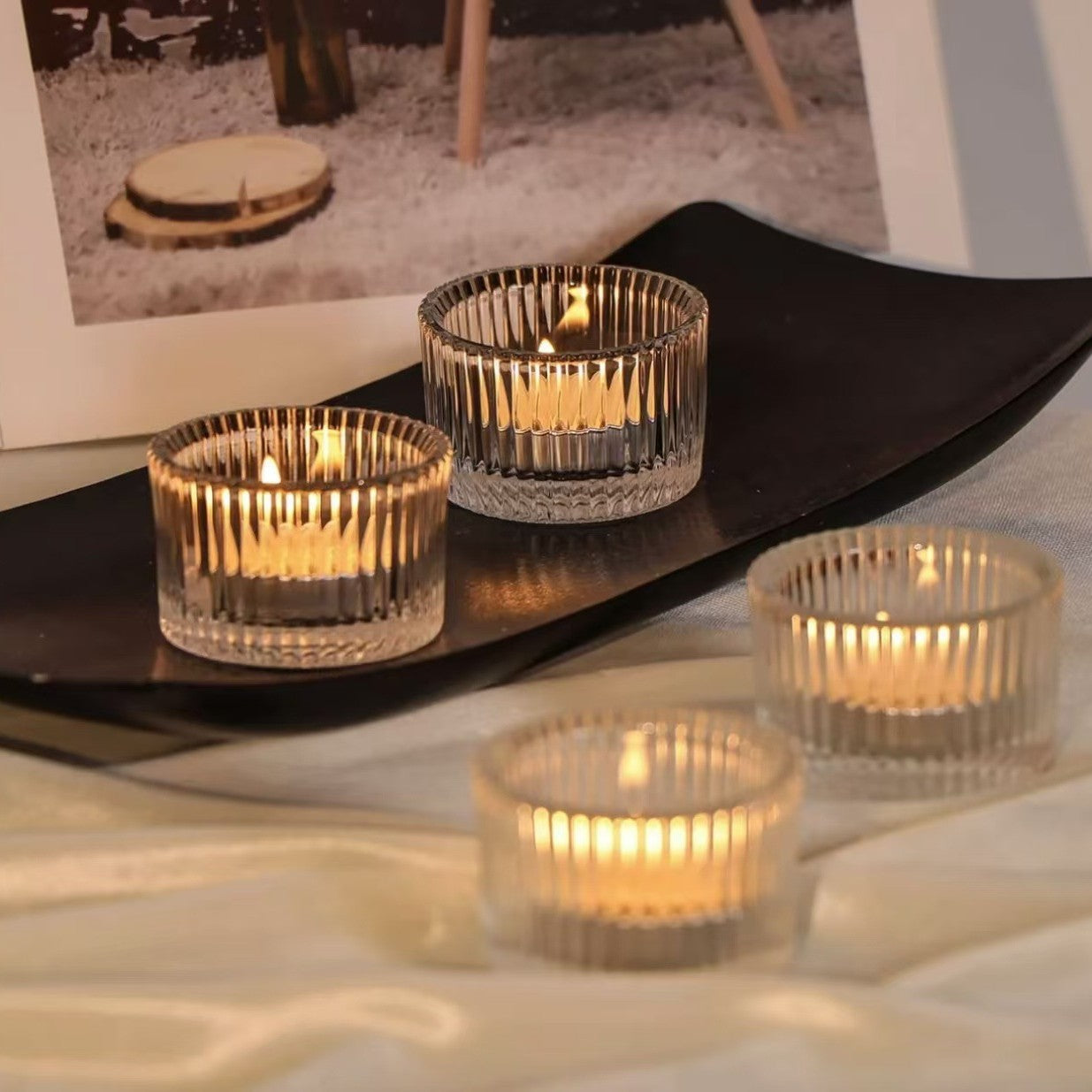 A Transparent glass candle cup Hot-selling candle holder cup Popular candle cup Empty glass aromatherapy cup