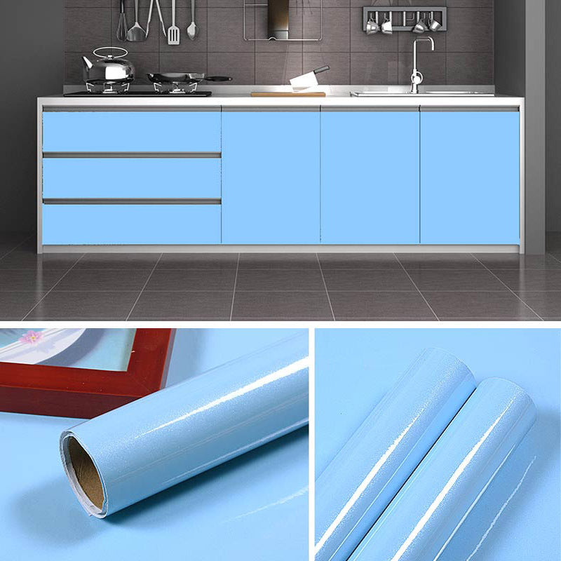 A cabinet self-adhesive sticker furniture renovation waterproof thickened paint wallpaper pearlescent cabinet room wardrobe solid color pvc wallpaper
