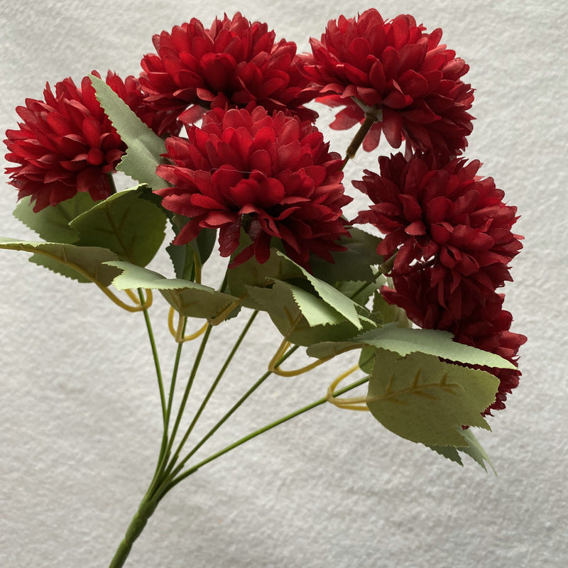 A Regula bouquet 6 heads hydrangea indoor living room dining table dried flower arrangement ornament, simulated bouquet handmade decorative flowers