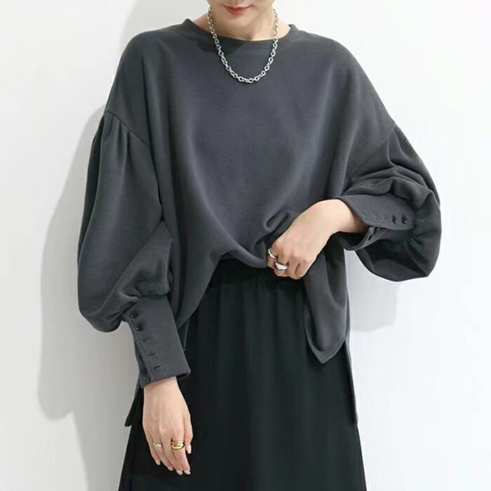 A casual top with long sleeves