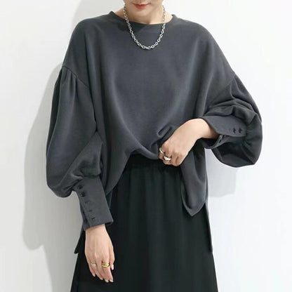 A casual top with long sleeves