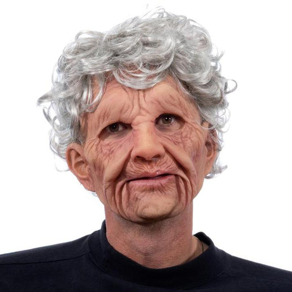 A Breaking Bad old white mask bald old man latex hood Halloween Cosplay funny props