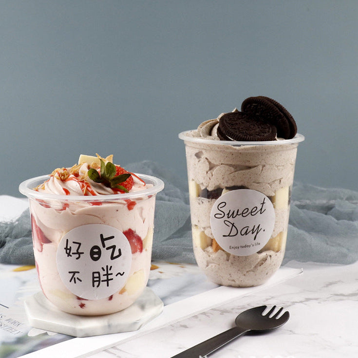 A Melaleuca Fruit Wood Bran Ice Cream Sundae Ice Cream Chubby Cup Mousse Cake Cup U-shaped Cup