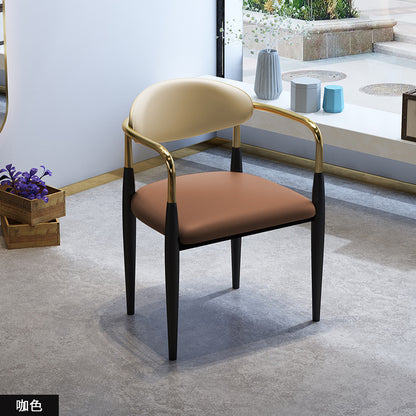 A dining chair stool with armrest back chair