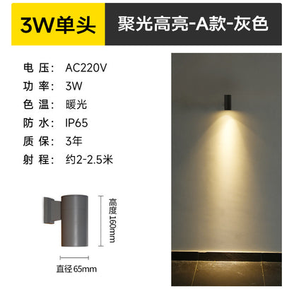 A led double-headed wall lamp villa outdoor column up and down luminous decoration lighting exterior wall waterproof wall-mounted spotlight