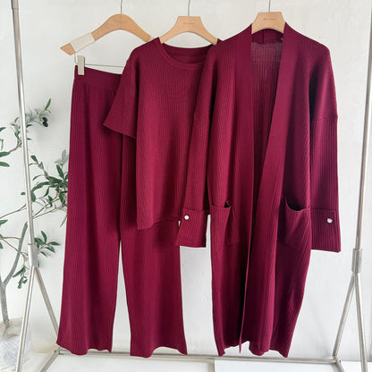 A three-piece knitted set