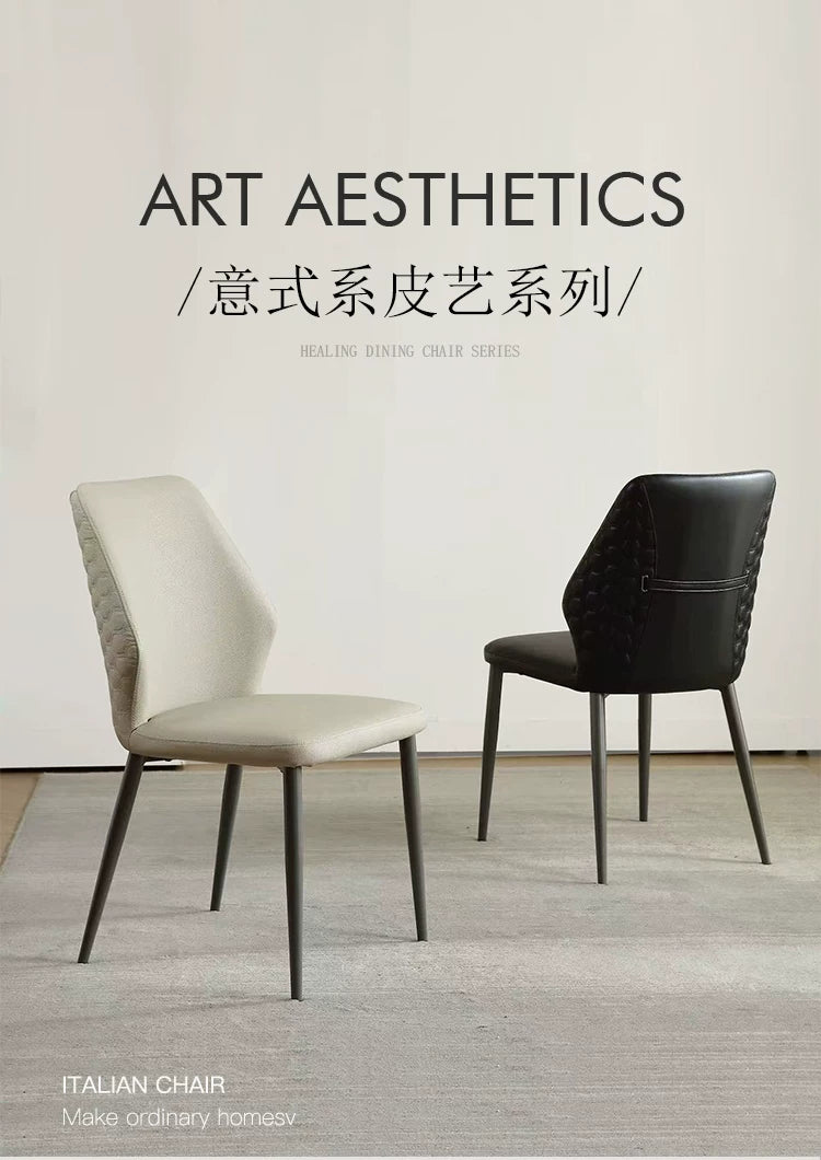 A leather metal chair seat