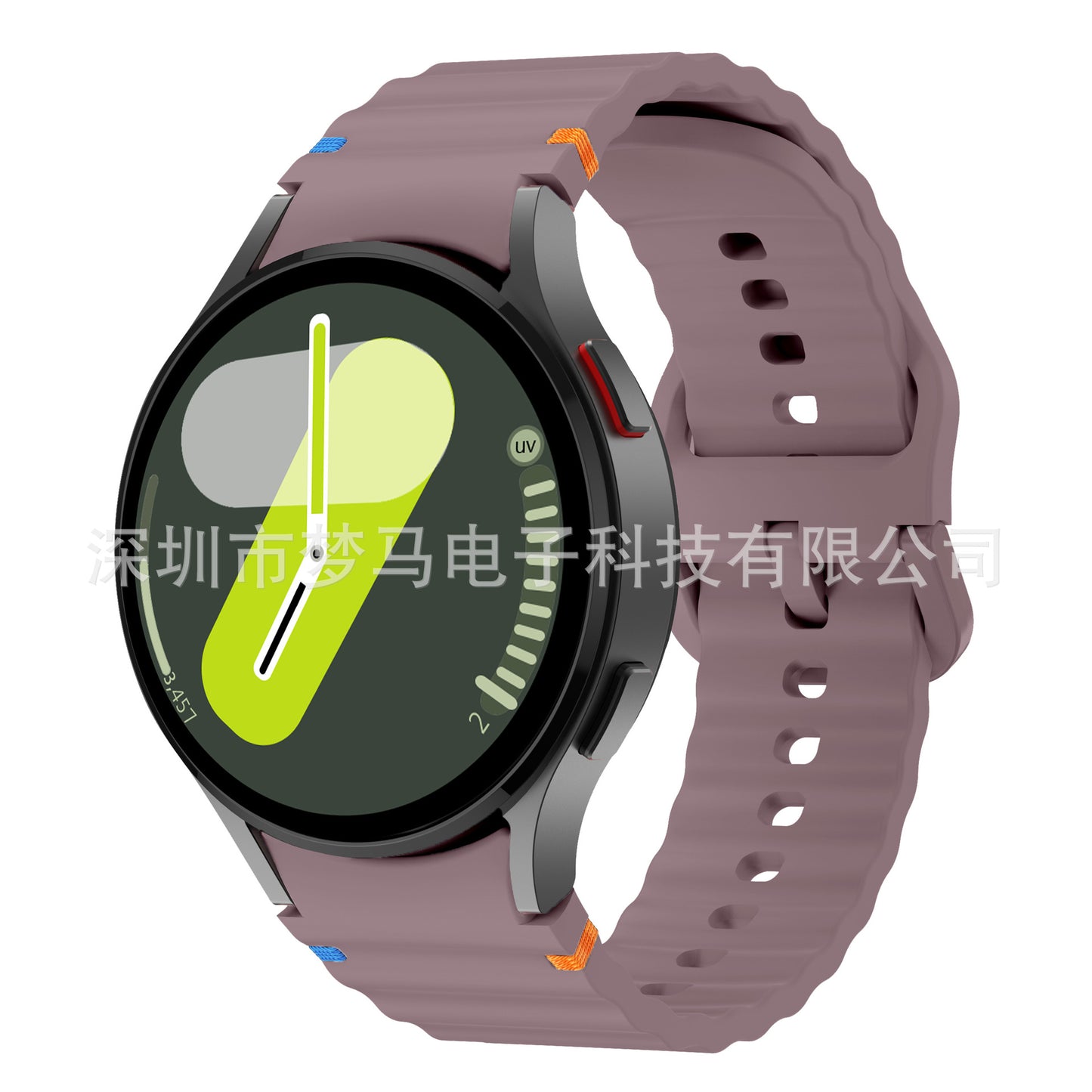 A Suitable for Samsung watch7/FE original wave stitching color buckle silicone strap universal watch654 strap