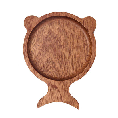 A Acacia wood taste plate three grids fish tail taste plate