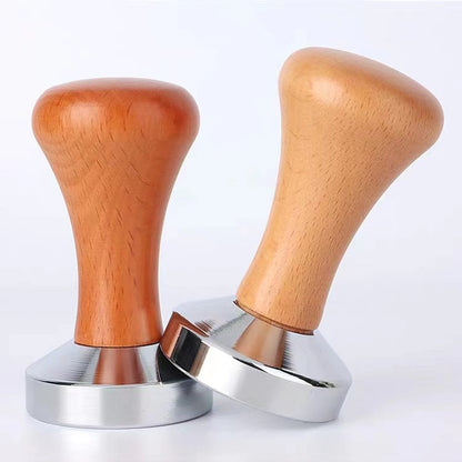 A Powder Press Stainless Iron Solid Italian Coffee Solid Wood Powder Press Hammer Coffee Filler Commercial Household Filler