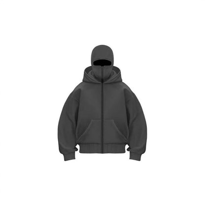 A double hat sweater jacket