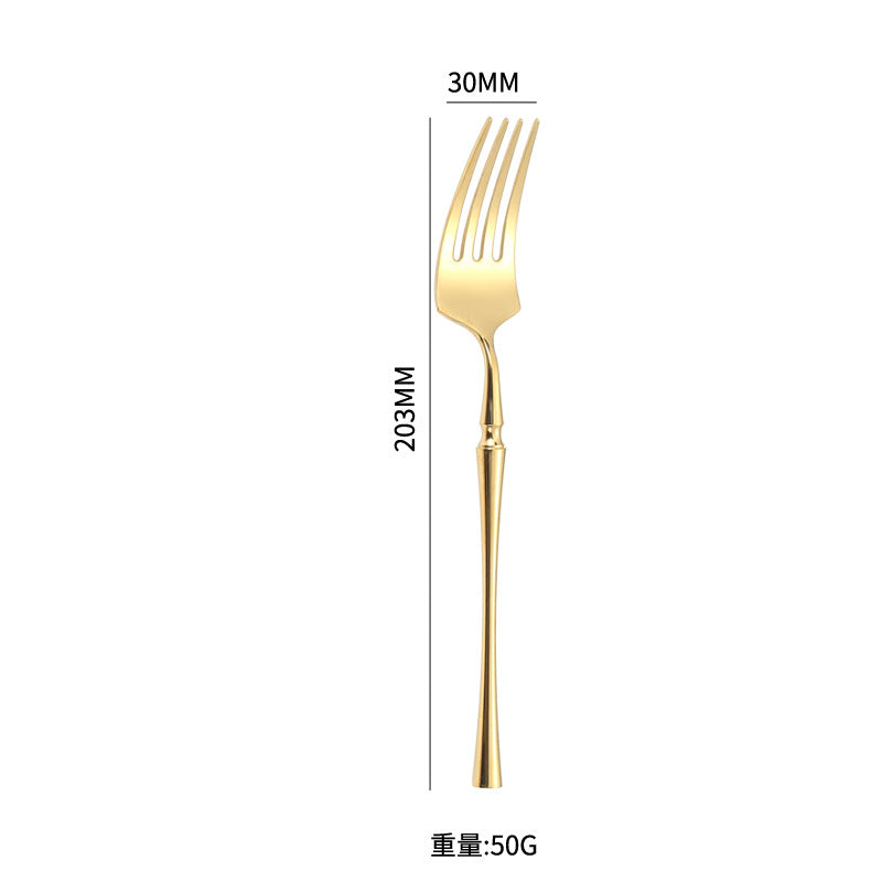 A stainless steel tableware