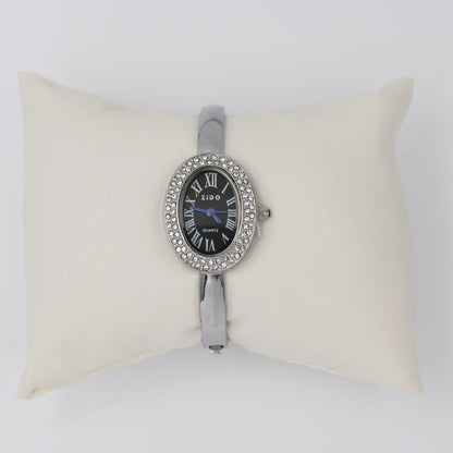A new watch women's rose gold diamond ring, light luxury, high-end niche design, oval bracelet watch explosion