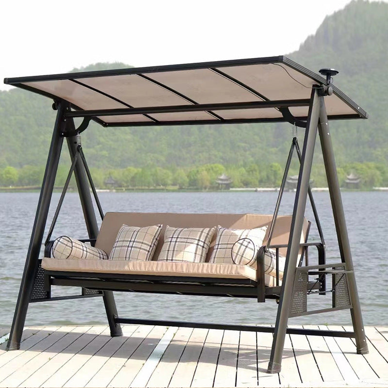 A outdoor swing rocking chair