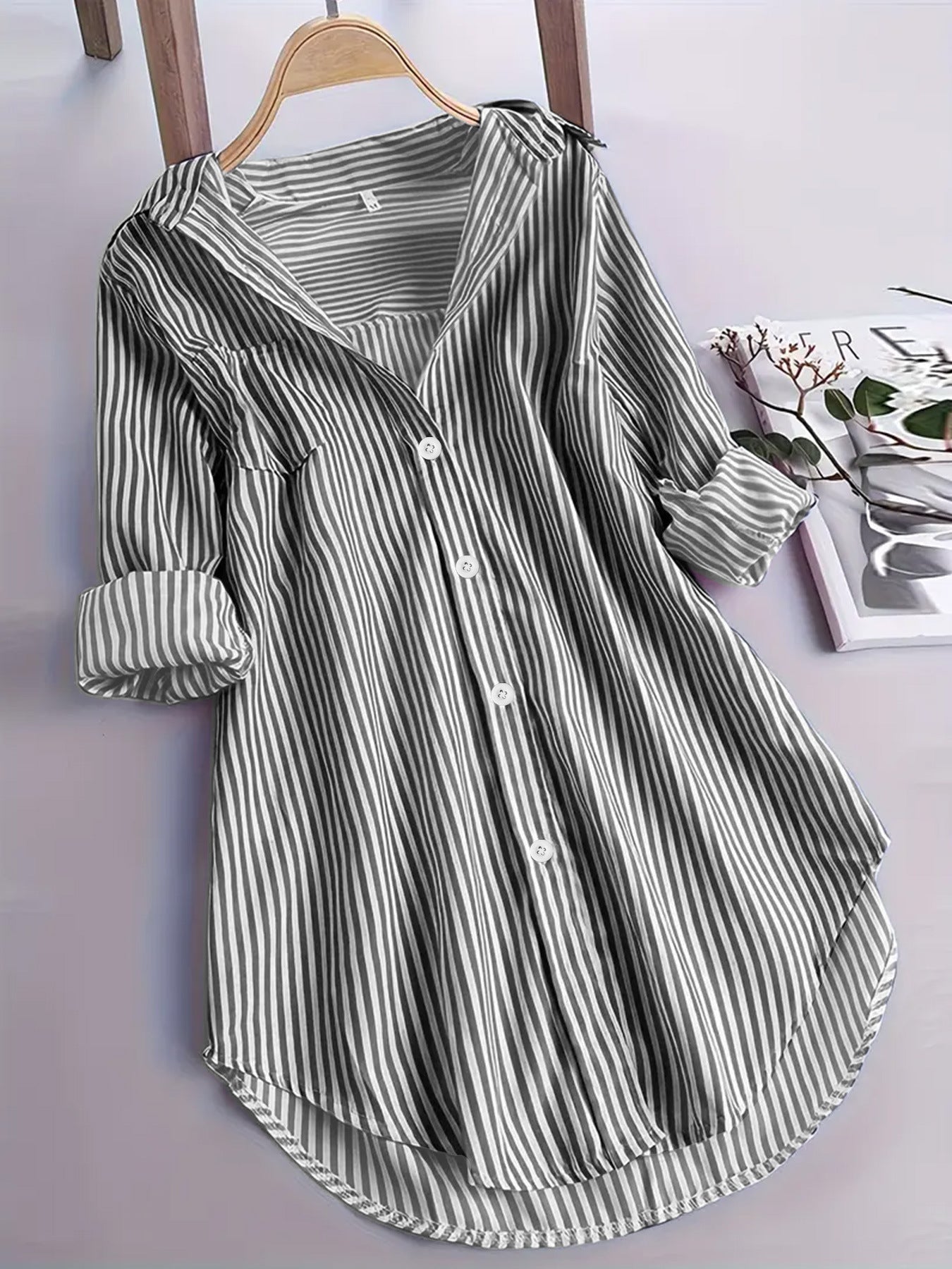 A striped long-sleeved shirt