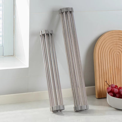 A Sink Folding Stainless Steel Drain Rack Kitchen Multifunctional Bowls Vegetables and Fruits Storage Drain Curtain