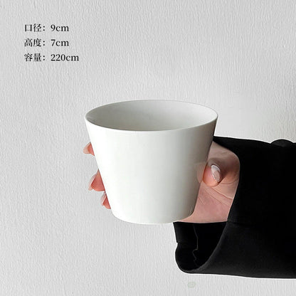 Japanese minimalist ceramic coffee cup hand cup pig mouth cup retro exquisite premium latte cup master cup Aobai cup