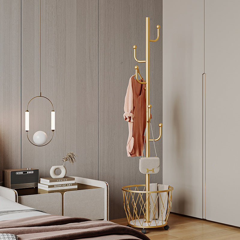 A hanger floor bedroom modern light luxury coat rack Internet celebrity hanger Nordic rack with wheel mobile shelf