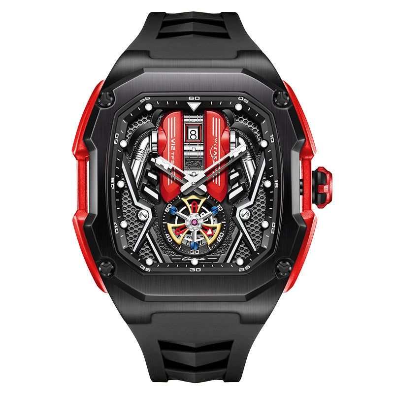 A men's watch engine three-dimensional design luminous waterproof multi-kinetic trendy men's high-end quartz watch