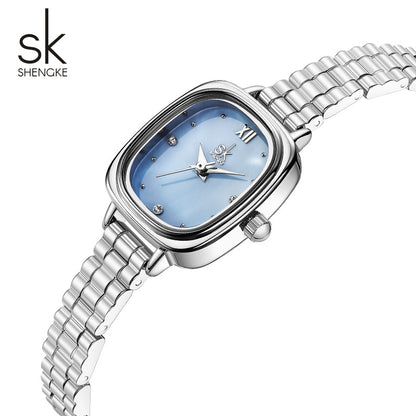 ASK watch women's high-end waterproof stainless steel versatile watch niche cross-border foreign trade women's watch women