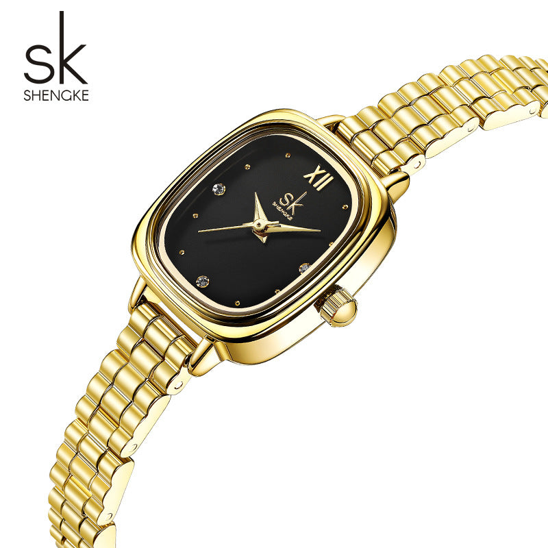 ASK watch women's high-end waterproof stainless steel versatile watch niche cross-border foreign trade women's watch women