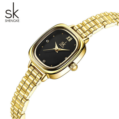 ASK watch women's high-end waterproof stainless steel versatile watch niche cross-border foreign trade women's watch women