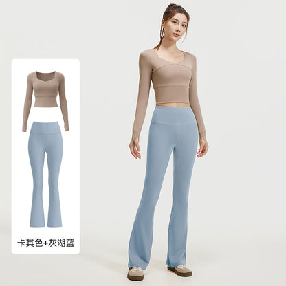 A High elastic, slim and thin yoga suit, nude suit, high waist running sports fitness suit